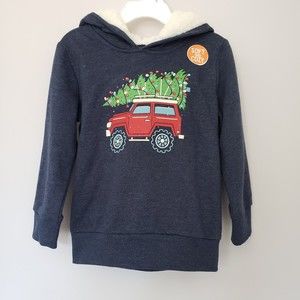 Jumping Beans Softest Hoodie Fleece Sherpa Lined Fleece Boys 3T Blue